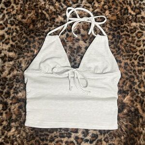 Edikted Monochrome Striped Halter Top